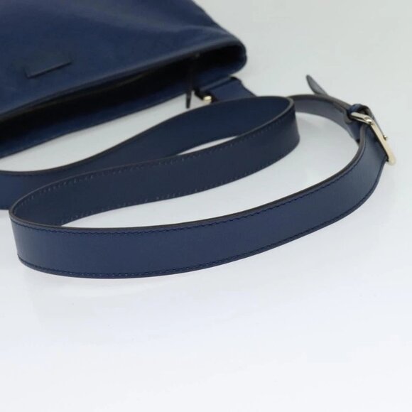 GUCCI Diamante Shoulder Bag Leather Blue Gold - Picture 7 of 16